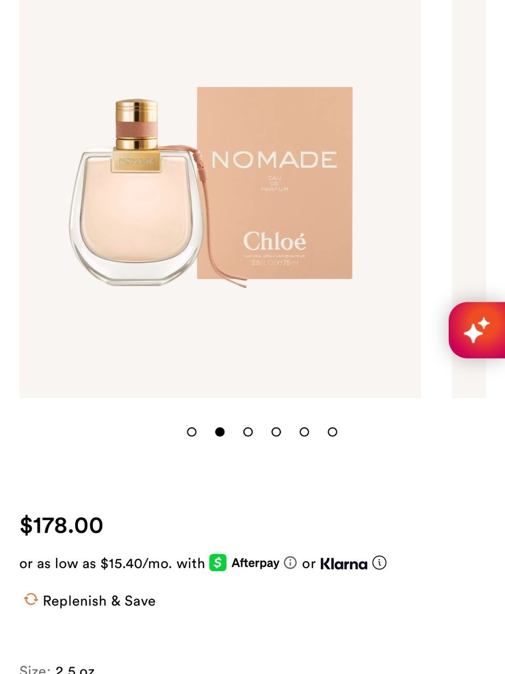Nomade Chloe Eau de Parfum — Pink/Peach Bottle